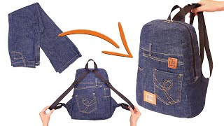 A simple way to sew a backpack out of old jeans!