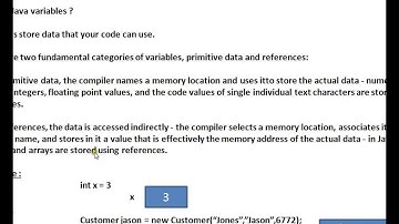 VARIABLES IN JAVA PRIMITIVE REFERENCES