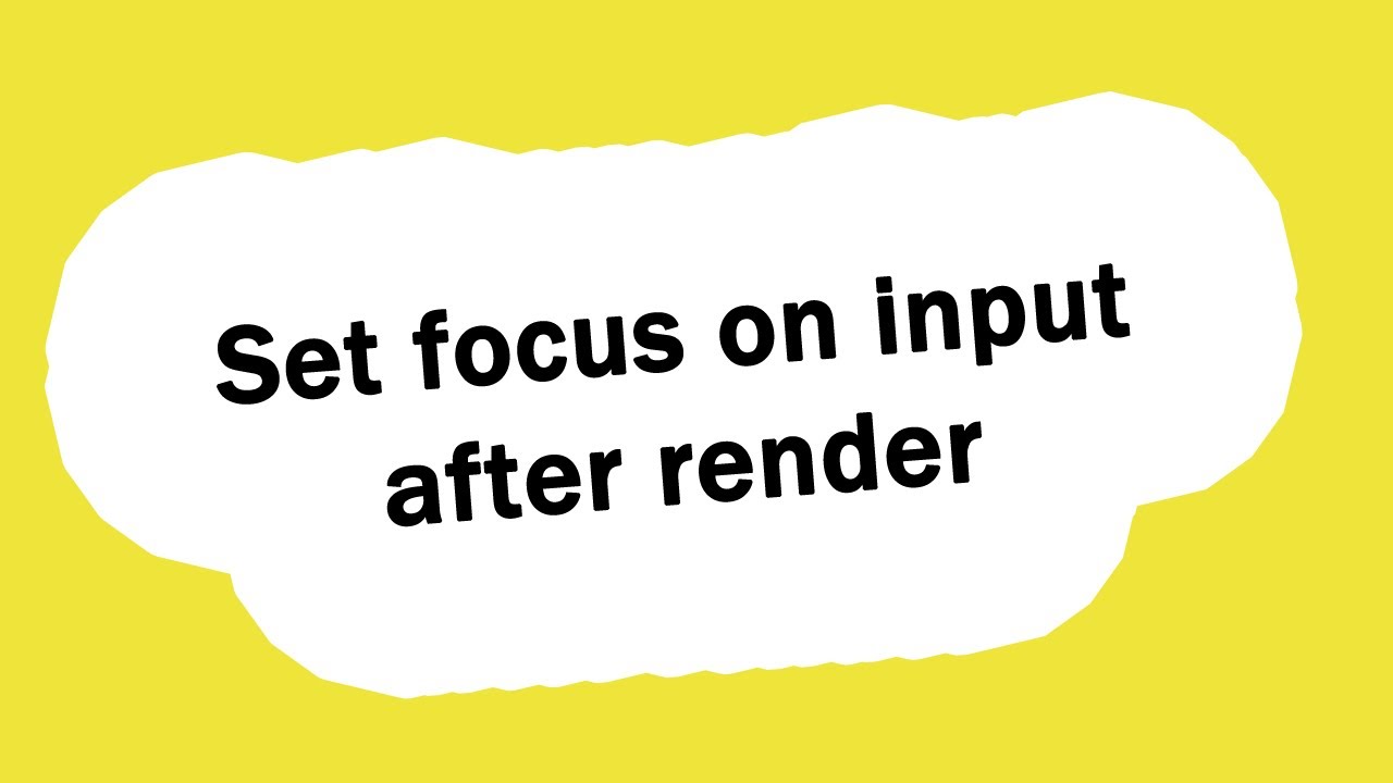 Set focus on input after render react youtube