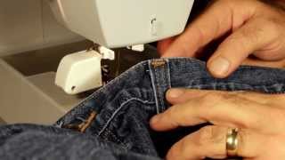 Singer Heavy Duty Sewing Belt Loop on Jeans, Leg Hem and 4 Layers of Leather