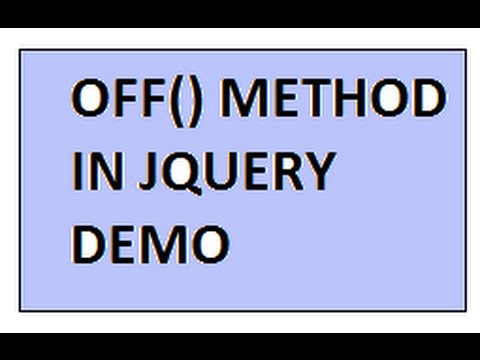OFF METHOD IN JQUERY DEMO