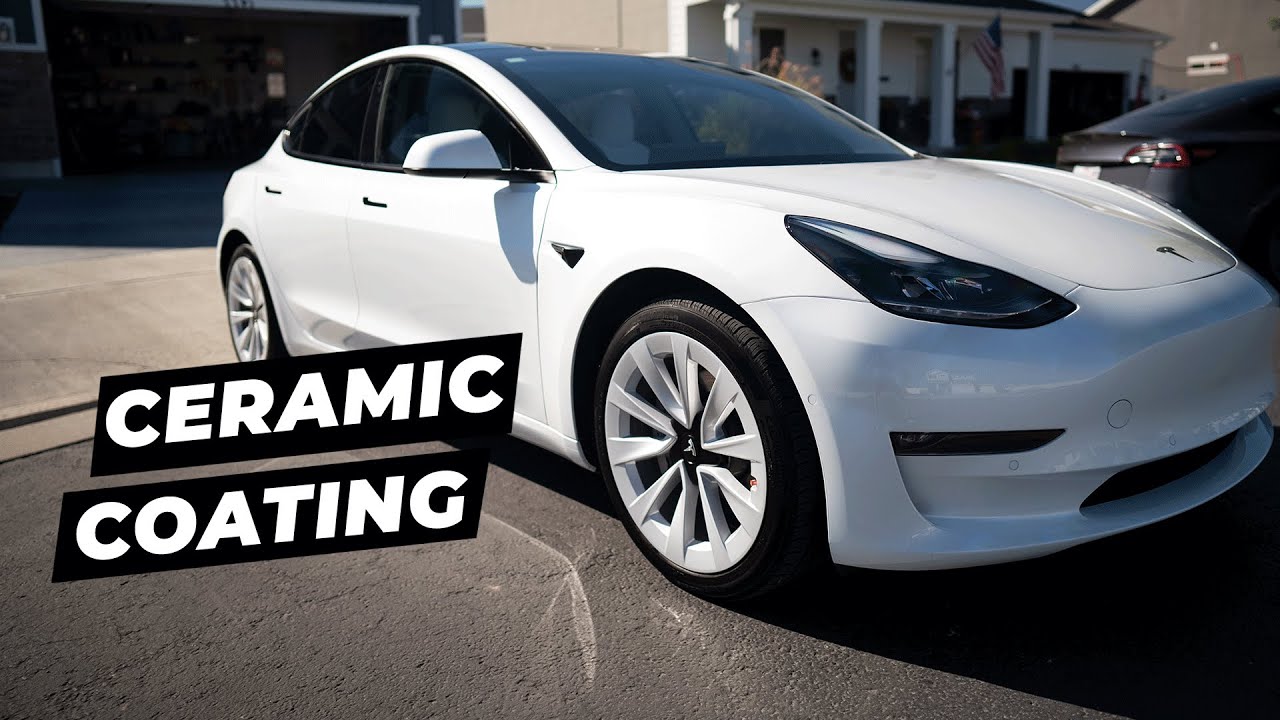 Ceramic coating tesla model 3 (Ceramic coating car process) YouTube