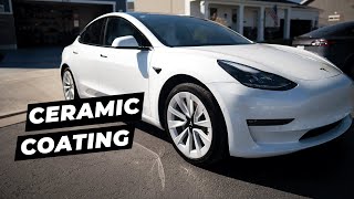 Ceramic coating tesla model 3 (Ceramic coating car process)