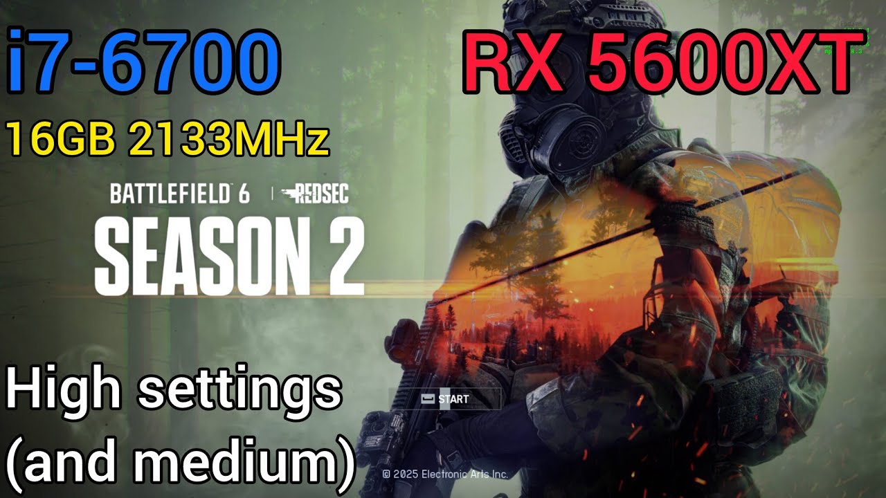 Battlefield 6 REDSEC - i7-6700, RX 5600 XT & 16GB 2133MHz