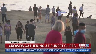 Crowds Gathering At Sunset Cliffs