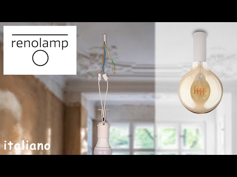 Collegare la lampada Renolamp, il portalampada per rinnovo, e la lampada da soffitto.