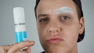 How To Block Out Your Eyebrows Using A Glue Stick | Joey SFX Simmonds