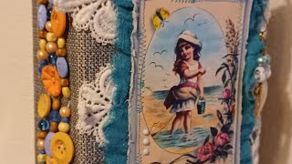SOLD**OCEAN BEACH SEALIFE**vintage handmade junk journal for sale ******