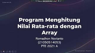 Program  Dev C++ Menghitung Nilai Rata-rata dengan Array - Romadhon Novianto