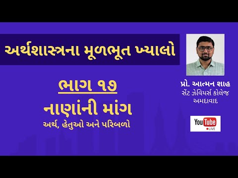 નાણાંની માંગ: અર્થ, હેતુઓ અને પરિબળો || અર્થશાસ્ત્રના મૂળભૂત ખ્યાલો (ભાગ ૧૭) || પ્રો. આત્મન શાહ