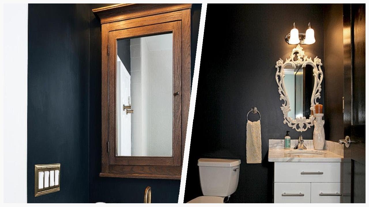 75 Eclectic Powder Room With Black Walls Design Ideas You'll Love ➤
