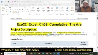 Exp22_Excel_Ch09_Cumulative_Theatre | Exp22 Excel Ch09 Cumulative Theatre|ExcelCh09CumulativeTheatre