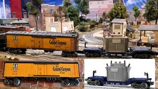 New Lionel Reefer (Grand Canyon Line) & Depressed Flatcar (B&O w/transformer) weathered