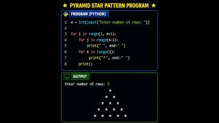 Python में Pyramid Star Pattern ⭐ | Beginner Friendly Pattern Program