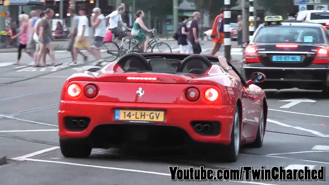 Rosso Ferrari 360 Spider Huge Rev S Awesome Acceleration Youtube
