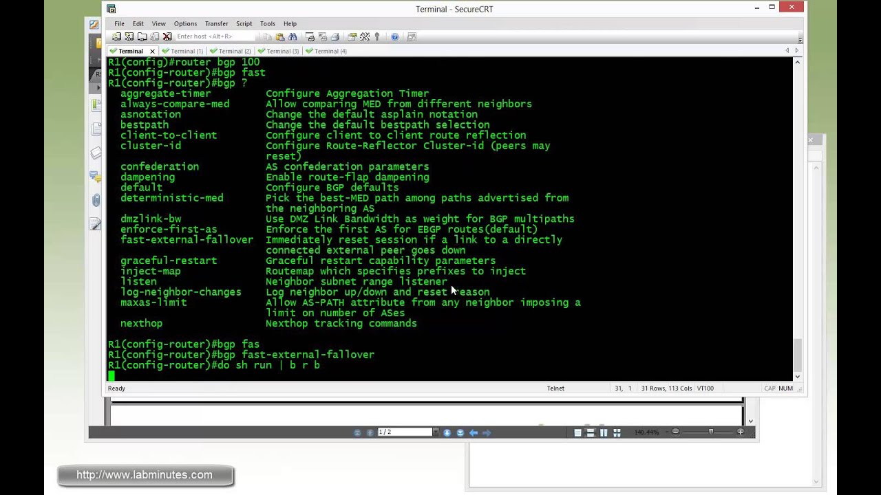 LabMinutes RS0057 Cisco BGP Basic Neighbor Configuration (Part 2