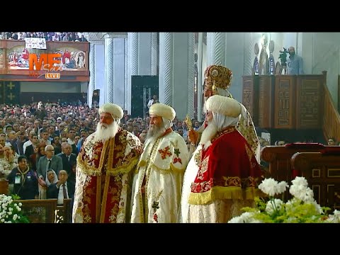 صلوات طقس ترقية خمسة أساقفة إلى مطارنة بالكاتدرائية المرقسية الكبرى بالأنبا رويس بالعباسية