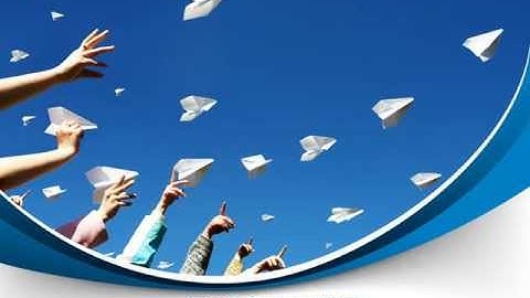 Running Paper Planes PowerPoint Template by PoweredTemplate.com