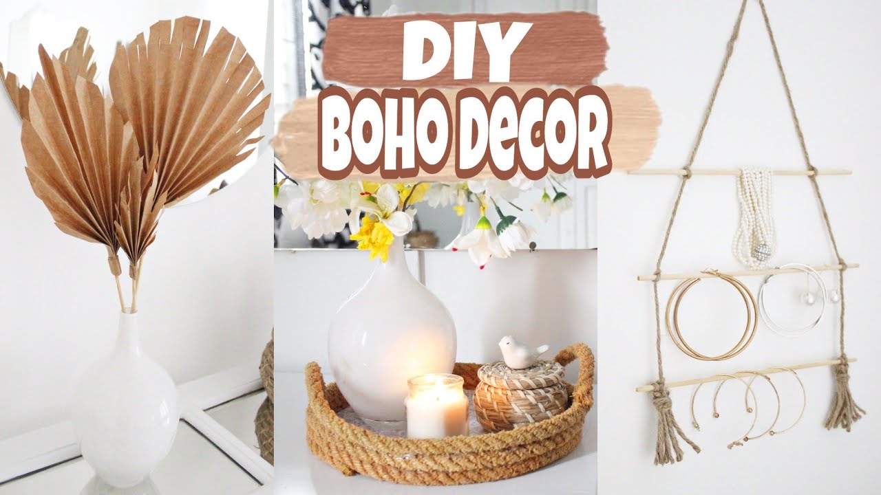 Diy Boho Room Decor Made Out Of Waste / Boho decor Diy Minimal - YouTube