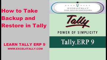Backup & Restore in Tally.ERP9 - How to take Backup of a company and Restore a Company in Tally.ERP9