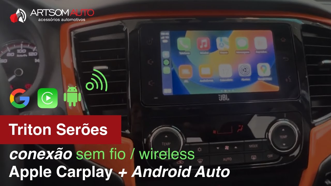 Conexão CarPlay e Android Auto sem fio / wireless 🛜 Mitsubishi L200 Triton Sertões Sport