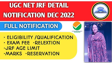 UGC NET notification 2022 December JRF age limit