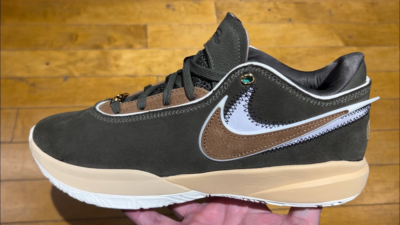 Nike Lebron 20 Olive Green Suede Basketball Shoes YouTube