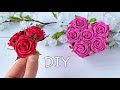 Розы из фоамирана Простой способ Без шаблонов За 5 минут DIY Rose Flower Foam Paper/ Flores de foami