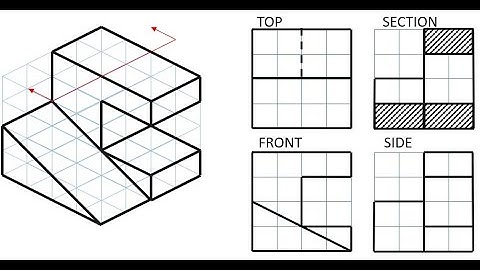 Isometric to Orthogonal Exercise 2 Triangle and Hidden Lines