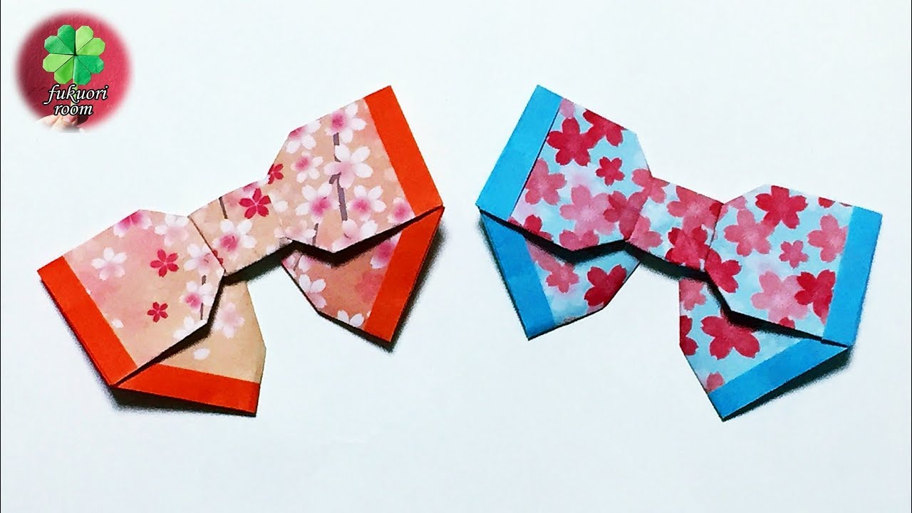 折り紙 簡単で可愛いリボンの折り方 女の子向け Fukuoriroom Youtube