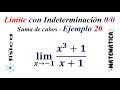 Límite con Indeterminación 0/0 Suma de cubos - Ejemplo 20