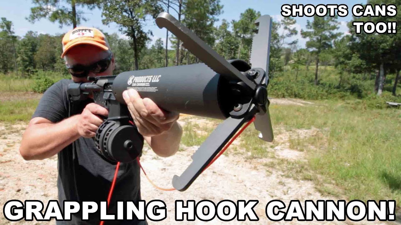 Grappling Hook Cannon! Shoots Cans, Too 