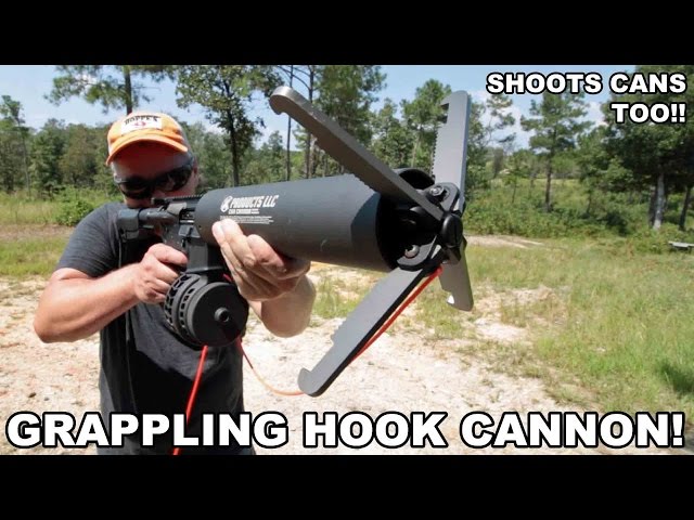 Grappling Hook Cannon! Shoots Cans, Too 