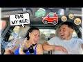 OPENING MY GIRLFRIEND'S WINDOW WHILE GOING THROUGH THE CARWASH *HILARIOUS*