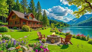 Soft Spring Piano Music for Stress Relief 🔥 Fire Ambience & Relaxing Bird Sounds screenshot 3