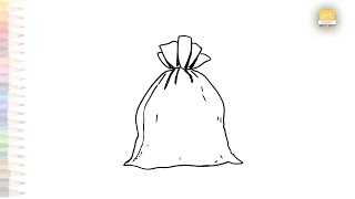 Grains bag drawing | Outline drawing videos | How to draw rice bag step by step | #artjanag