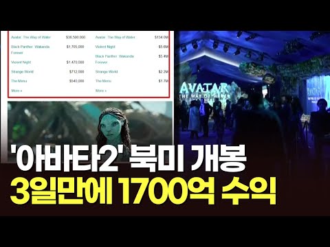 아바타2 북미 개봉 3일만에 1700억 수익 국내도 250만 관객 돌파 