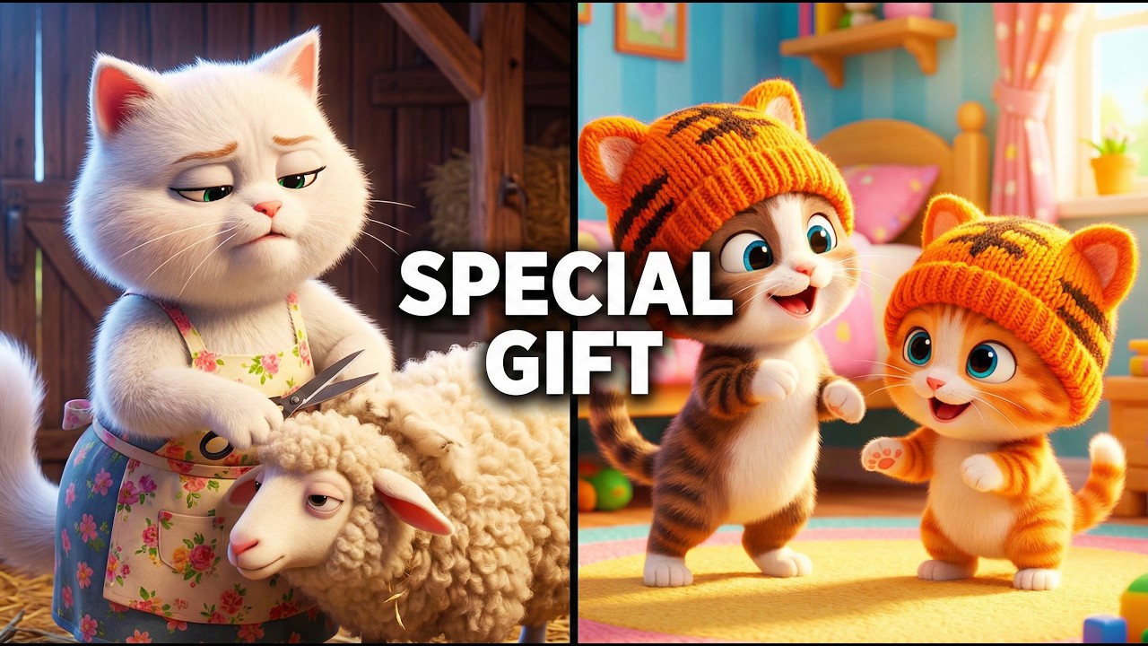 She Sheared a Sheep to Surprise Her Kittens! 😲✂️