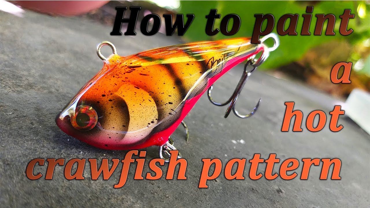 Lure painting tutorial. How to paint a hot Craw Fish Pattern 