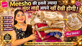 🥰New Designer Gota Patti Work Saree / Hand Work / Darbari Saree from Meesho | Designer Saree Haul 🥰