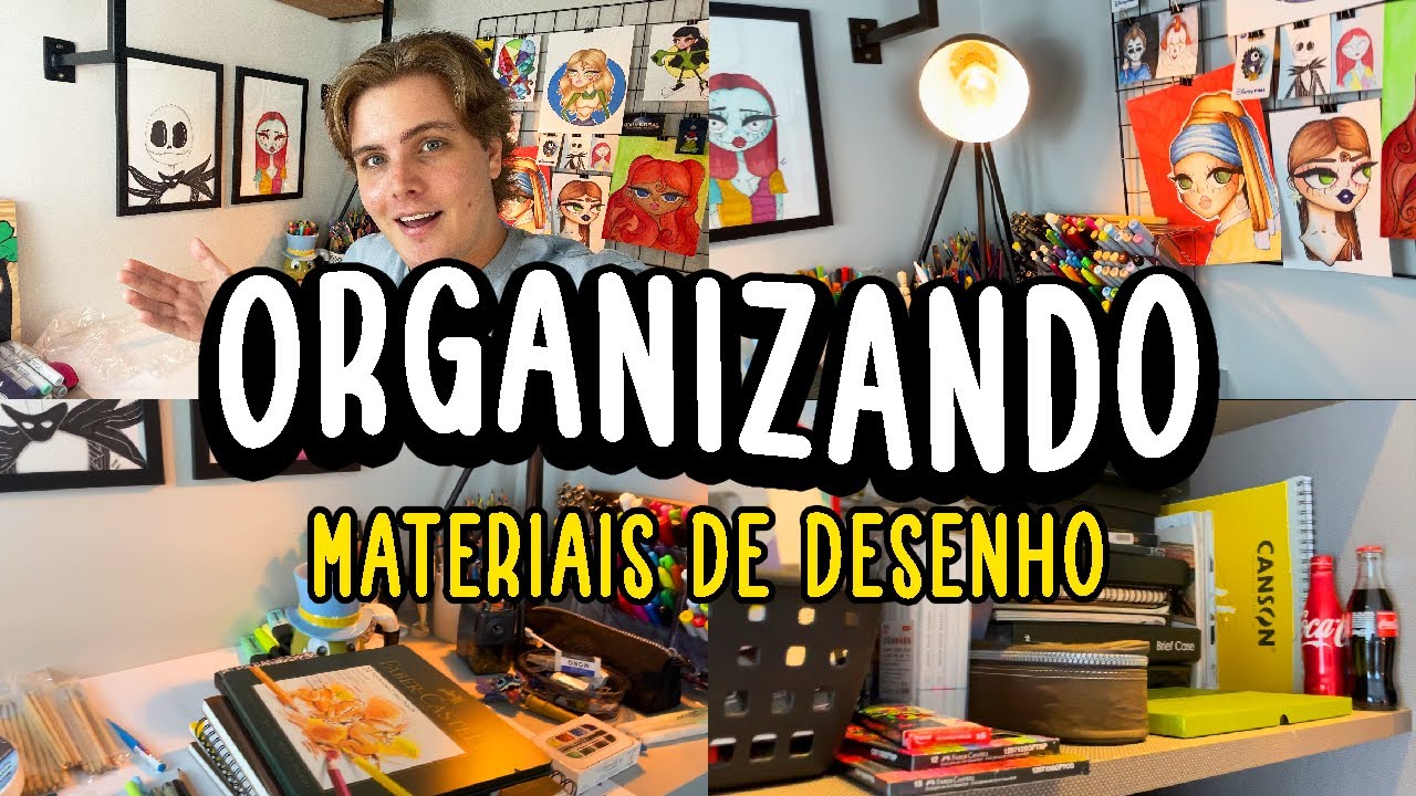 ORGANIZANDO MATERIAIS DE DESENHO + TOUR PELA MESA
