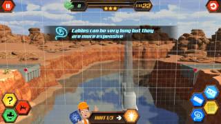 Bridge construction simulator level 22, 3 star walkthrough easy hard medium valley