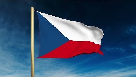 4K Czech Republic flag slider style. Waving in the wind with cloud background animation Stock video