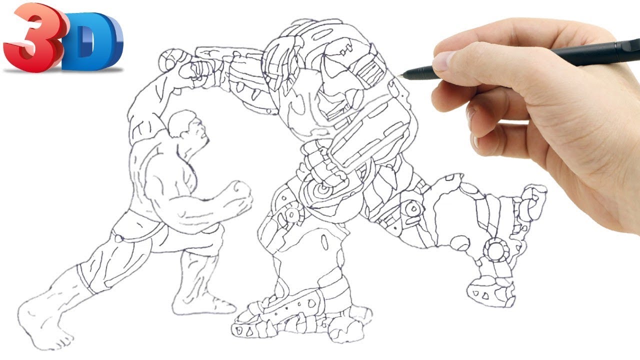 How to Draw the HULKBUSTER IRON MAN ARMOR Avengers Infinity War Drawing  Tutorial  Draw it Too