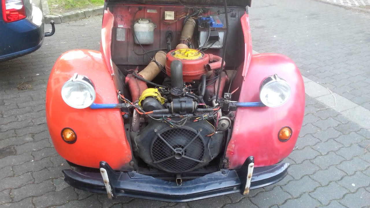 2 CV Ente Kaltstart und Leerlauf