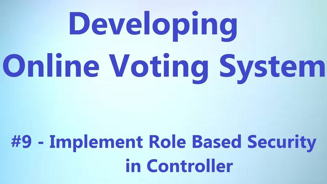 Sample Project - Implement Role Based Security in Controller (Online ...