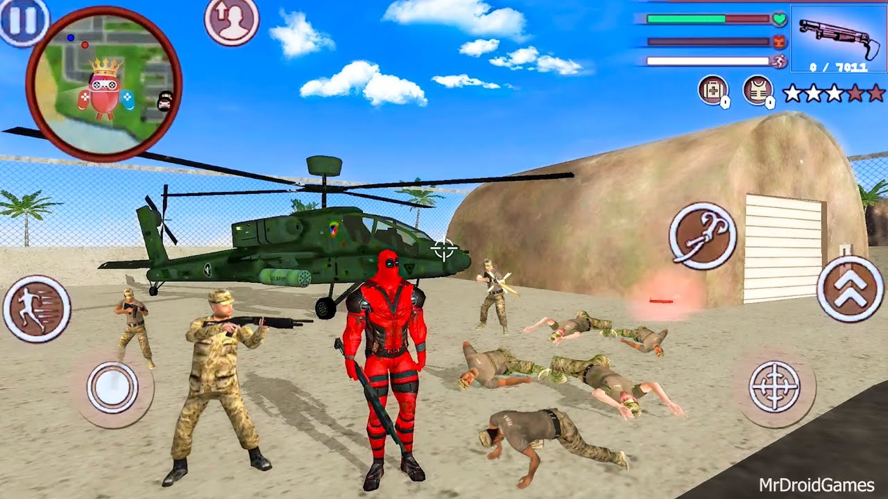 Deadpool Rope Hero Vice Town - New Military Helipad - Android Gameplay