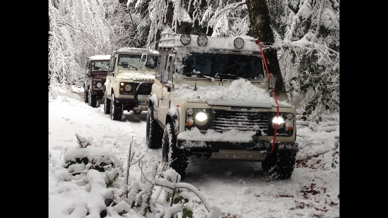 Land Rover Defenders Morvan Forest Snow Nov15 part2 - YouTube