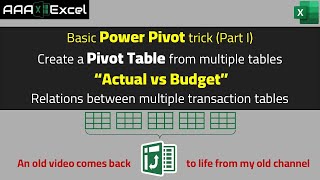 Power Pivot | Create a Pivot Table from multiple tables | Actual vs Budget | One to Many Relations