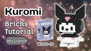 CARA MERAKIT LEGO BRICKS KUROMI | How to build KUROMI bricks W2601-16
